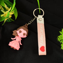 Cute Cartoon Silicone 3D Key Chain with Metal Hook & Strap (Pack of 1 / Mix Design)